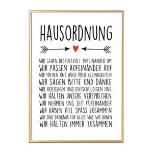 Hausordnung, Poster für das Haus, Familie, Haus, rules, Regeln, Wanddekoration, wall art, Geschenk, Umzug, Einzug
