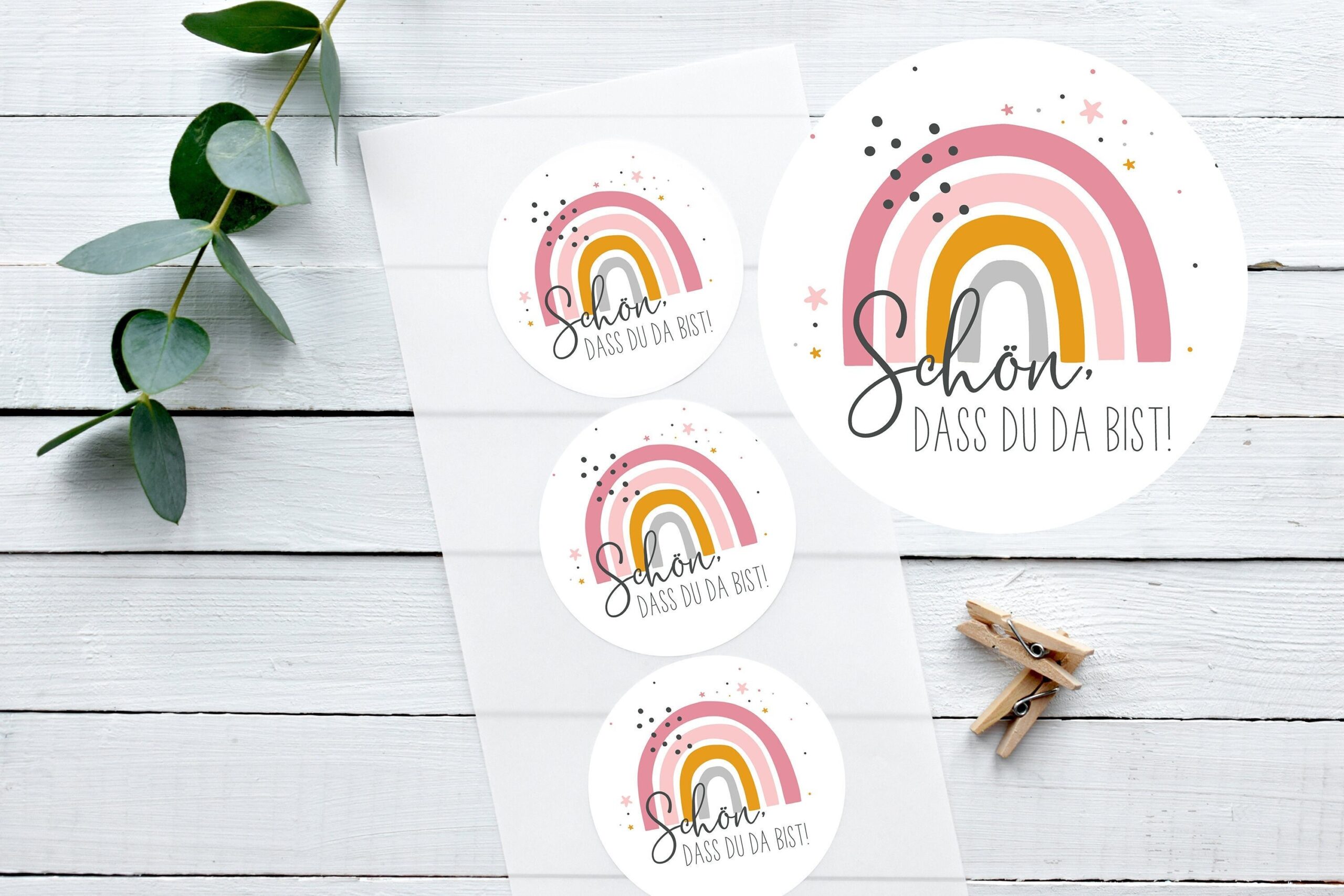 Aufkleber für Gastgeschenke Schön, dass du da bist, Aufkleber für Taufe, Gastgeschenke Hochzeit, Geschenkaufkleber, Aufkleber Tischdeko – Bild 4