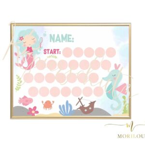 BELOHNUNGSTAFEL für Kinder zum ausdrucken | Meerjungfrauen, Unterwasserwelt, Bonus, Motivation, Lernmotivation, digital