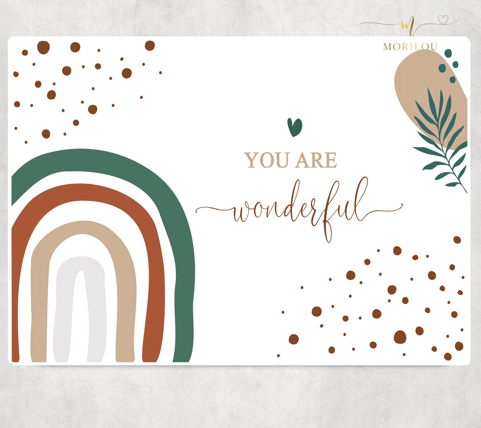 Geschenk für die Freundin "You are wonderful", Schreibtischunterlage, Deko für das Büro, Bürodeko, Geschenk, boho, Home Office, Büro – Bild 2