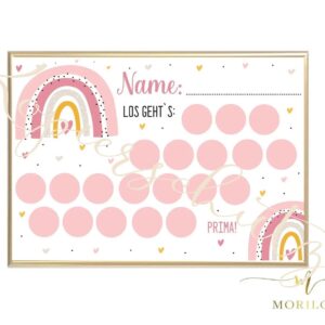 BELOHNUNGSTAFEL für Kinder zum ausdrucken | Regenbogen, Bonus, Motivation, Lernmotivation, digital