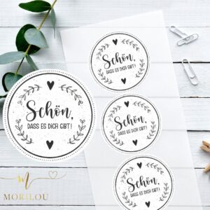 AUFKLEBER "Schön, dass es dich gibt" | Sticker | Etiketten | Geschenkverpackung, Danke, Geschenke