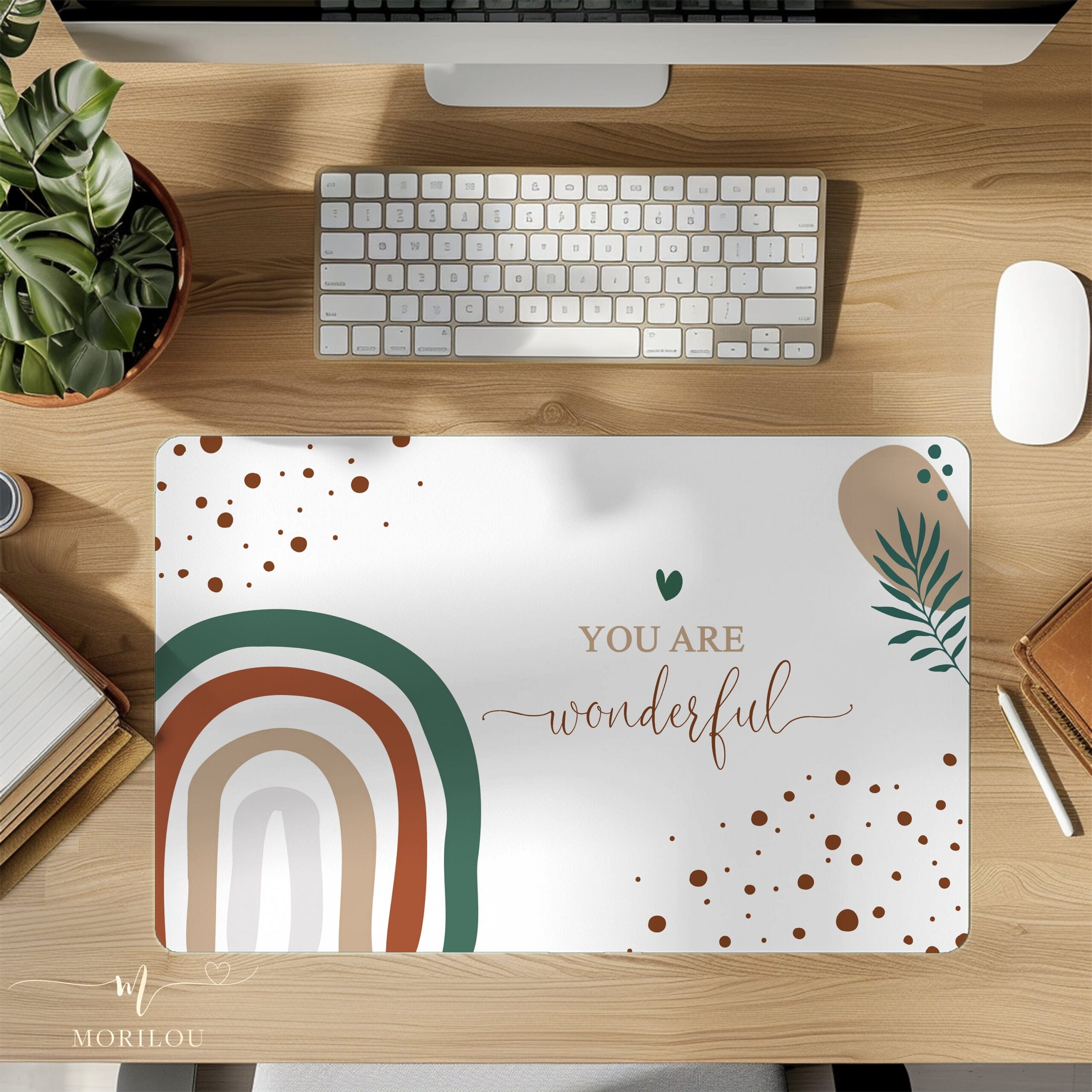 Geschenk für die Freundin "You are wonderful", Schreibtischunterlage, Deko für das Büro, Bürodeko, Geschenk, boho, Home Office, Büro