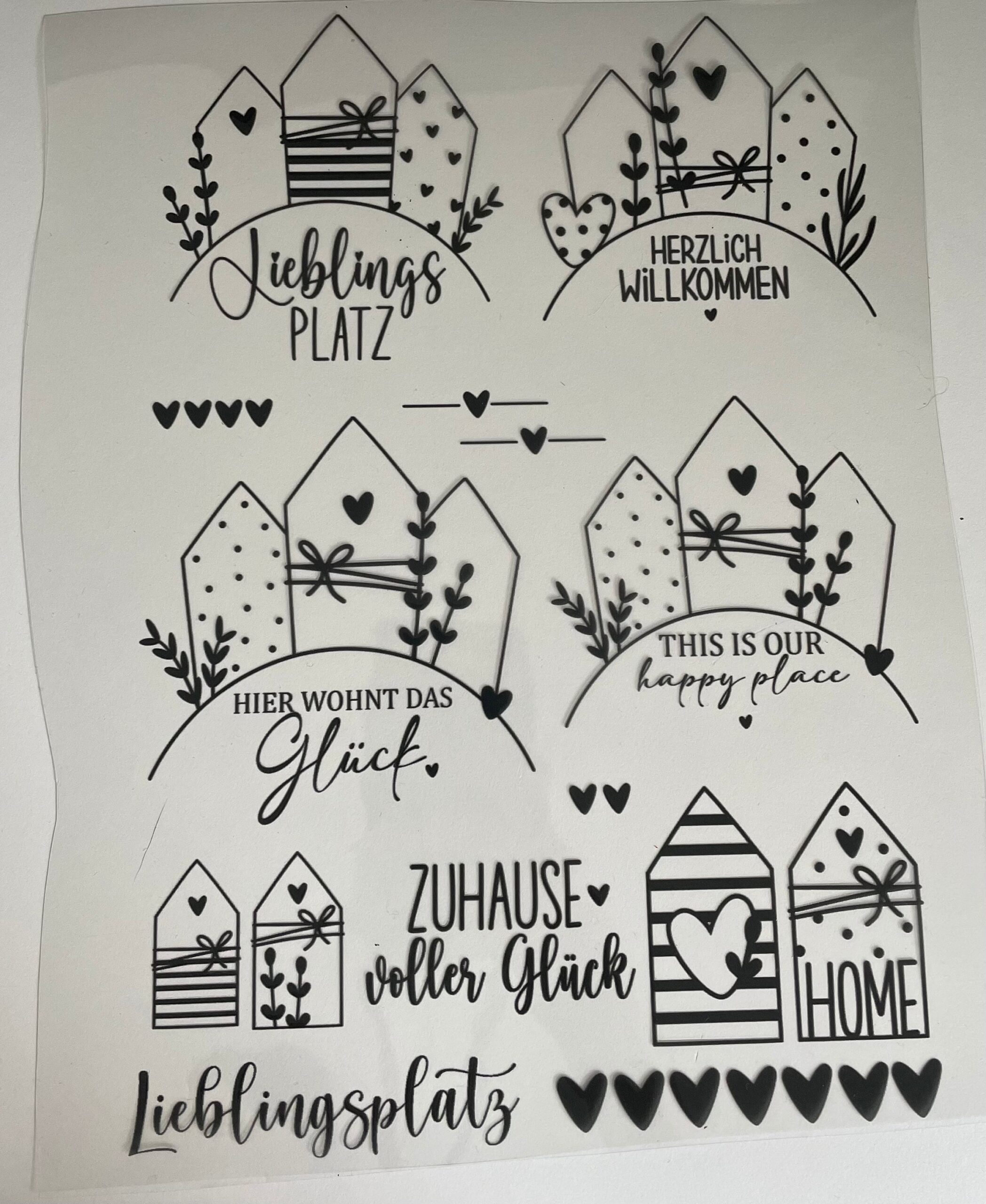 Sticker Rub ons Zuhause, Home, rub-on Aufkleber für Dekoration, Häuser, Lieblingsplatz, Zuhause, Glück, für DIY Projekte wie Vasen, rub on – Bild 4