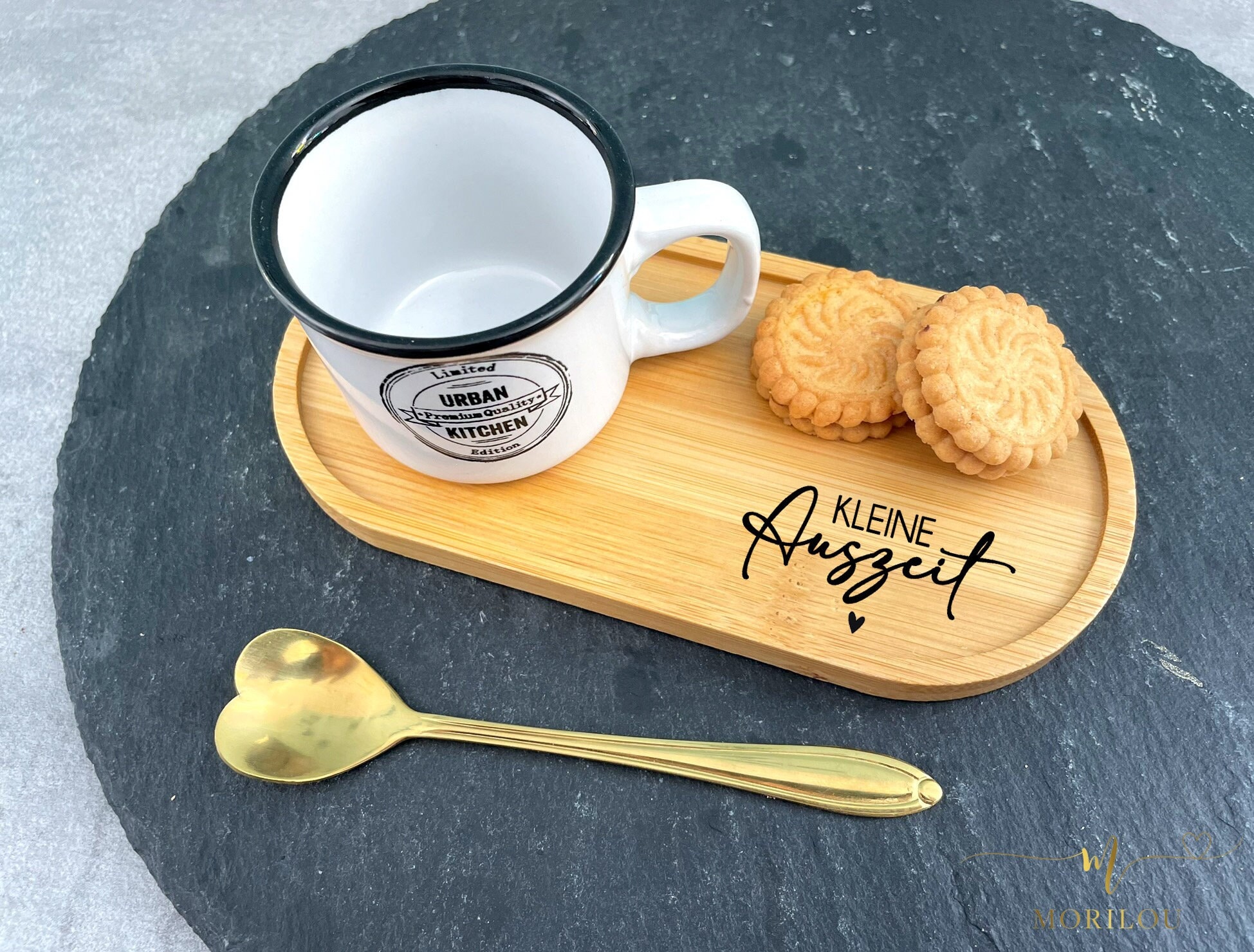 Kleine Auszeit Rub on Sticker oder Geschenk Tablett Kleine Auszeit, Geschenkaufkleber, persönliches Geschenk für die Freundin, Holztablett