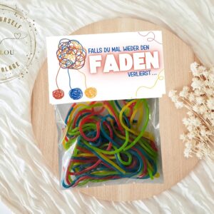DRUCKVORLAGE DIY Set "Fäden" zum Ausdrucken, lustiges Geschenk, für Verpeilte, Faden verlieren, Motivation, Prüfungsvorbereitung, PDF, Gag