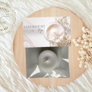 Tütenklappe Glückslicht to go - DIY pdf zum Basteln, zum Ausdrucken, Kerze, Kerzenverpackung, kleine Aufmerksameit, Adventskalender