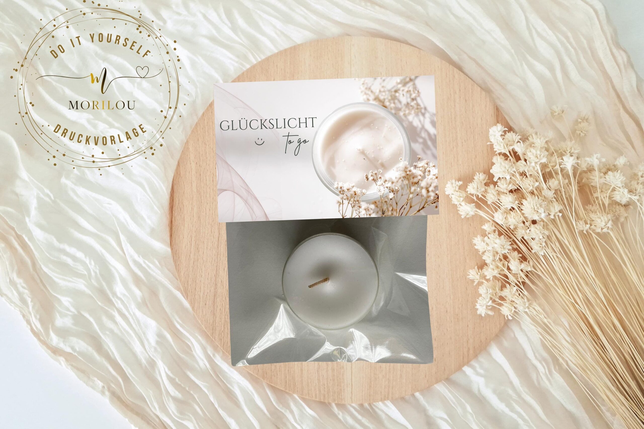 Tütenklappe Glückslicht to go - DIY pdf zum Basteln, zum Ausdrucken, Kerze, Kerzenverpackung, kleine Aufmerksameit, Adventskalender