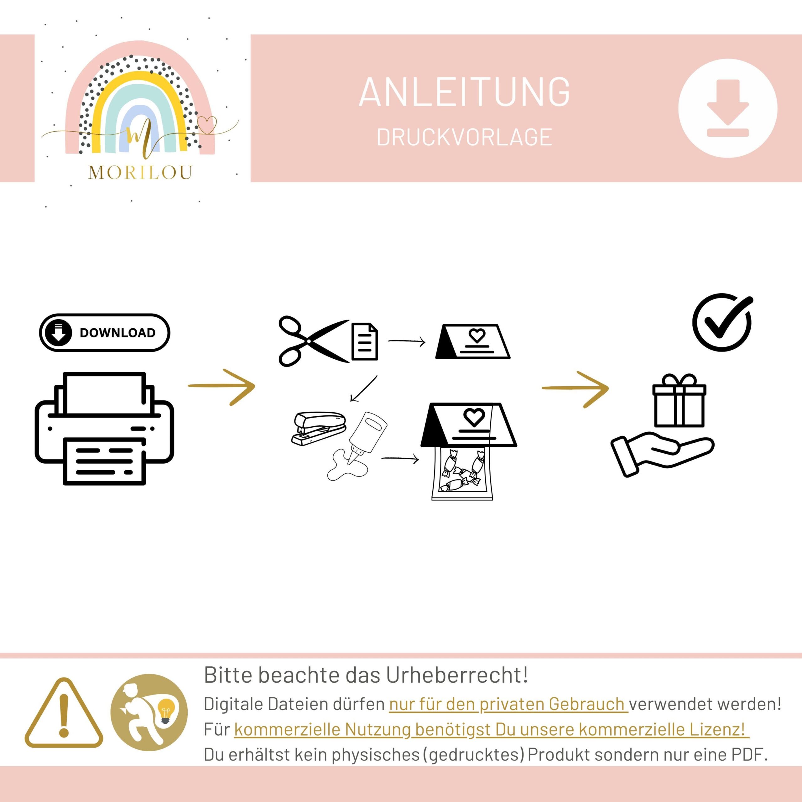 Abschiedsgeschenk für Erzieherin, Druckvorlage für Glücks-Tütchen (PDF), Kindergartenabschied, Dankeschön Erzieher, Kita Geschenk, DIY – Bild 3