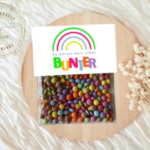 Tütenklappe "Du machst mein Leben bunter", zum Ausdrucken, DIY Druckvorlage für Tütchen, last minute Geschenk, PDF Datei, Adventskalender