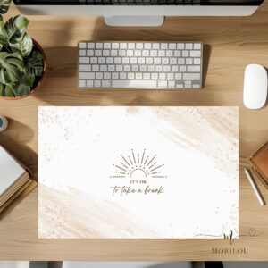 Geschenk kleine Auszeit It's ok to take a break, Große SCHREIBTISCHUNTERLAGE, positiver Spruch, Schreibtisch, Home Office, Deko für das Büro