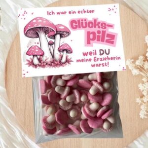 Abschiedsgeschenk für Erzieherin, Druckvorlage für Glücks-Tütchen (PDF), Kindergartenabschied, Dankeschön Erzieher, Kita Geschenk, DIY