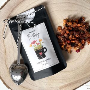 Geburtstagstee, Tee Geschenk "Happy Birthday" - kleines Mitgebsel, Geschenk, Geburtstagsgeschenk, Früchtetee, Geschenk zum Geburtstag