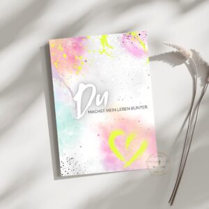 Postkarte Du bist der Mensch bei dem ich mein Hirn einfach mal ausschalten kann - Neon Design, Geschenk beste Freundin, Freund, bff