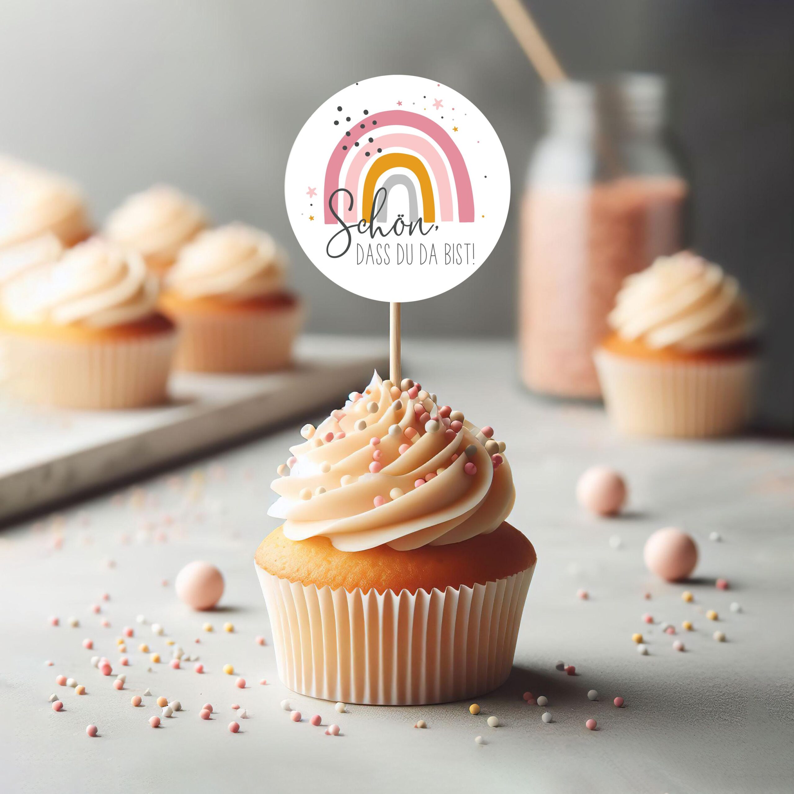 Aufkleber für Gastgeschenke Schön, dass du da bist, Aufkleber für Taufe, Gastgeschenke Hochzeit, Geschenkaufkleber, Aufkleber Tischdeko – Bild 5