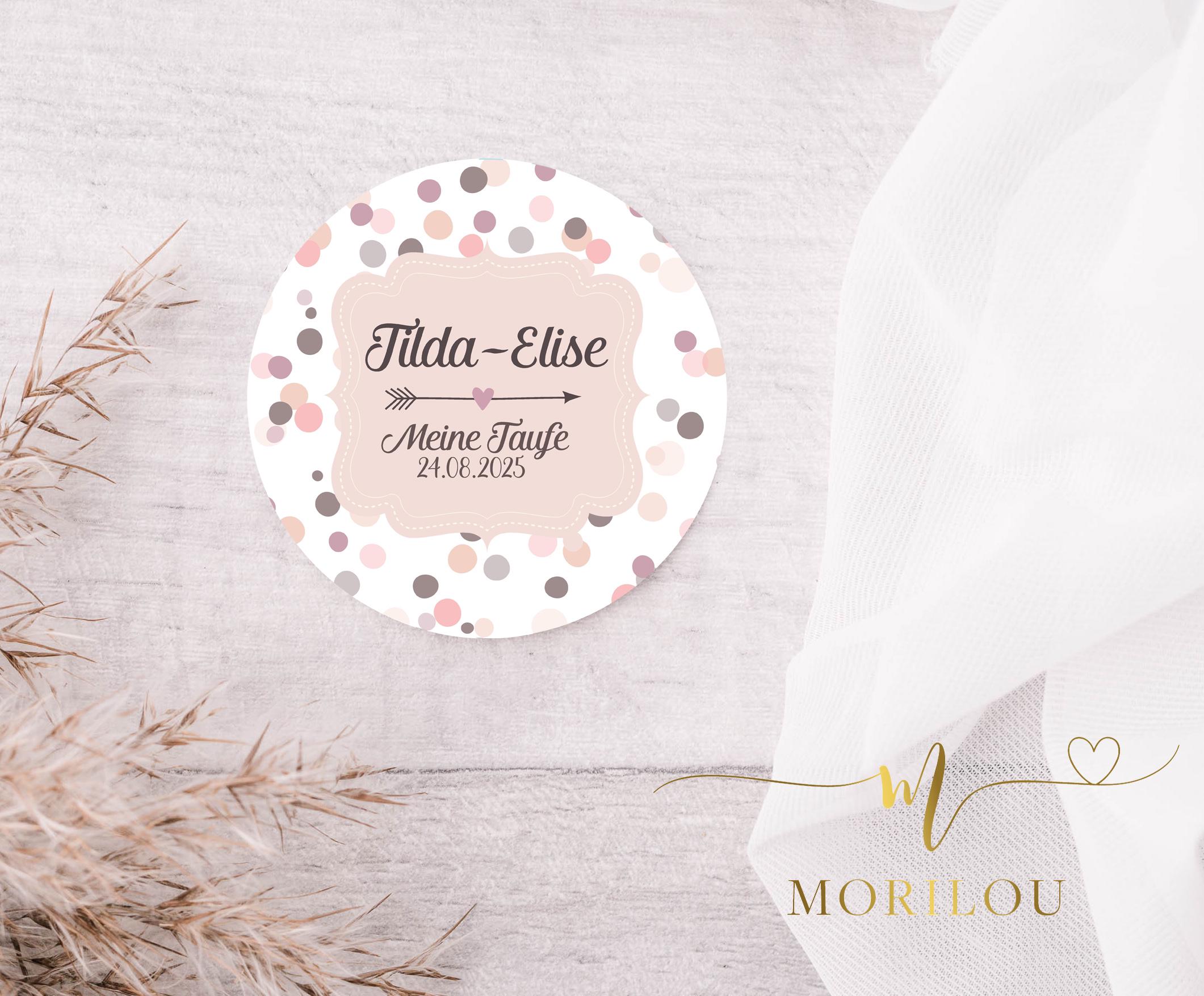 Aufkleber für Gastgeschenke zur Taufe, personalisierte Aufkleber zur Taufe, Aufkleber Taufe, Geschenk zur Taufe, Tischdekoration Taufe, – Bild 5