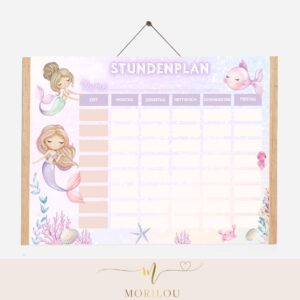 STUNDENPLAN "Meerjungfrau" für Kinder zum ausdrucken | pdf zum Ausdrucken, Unterwasserwelt, Schulanfang, Einschulung, Erste Klasse