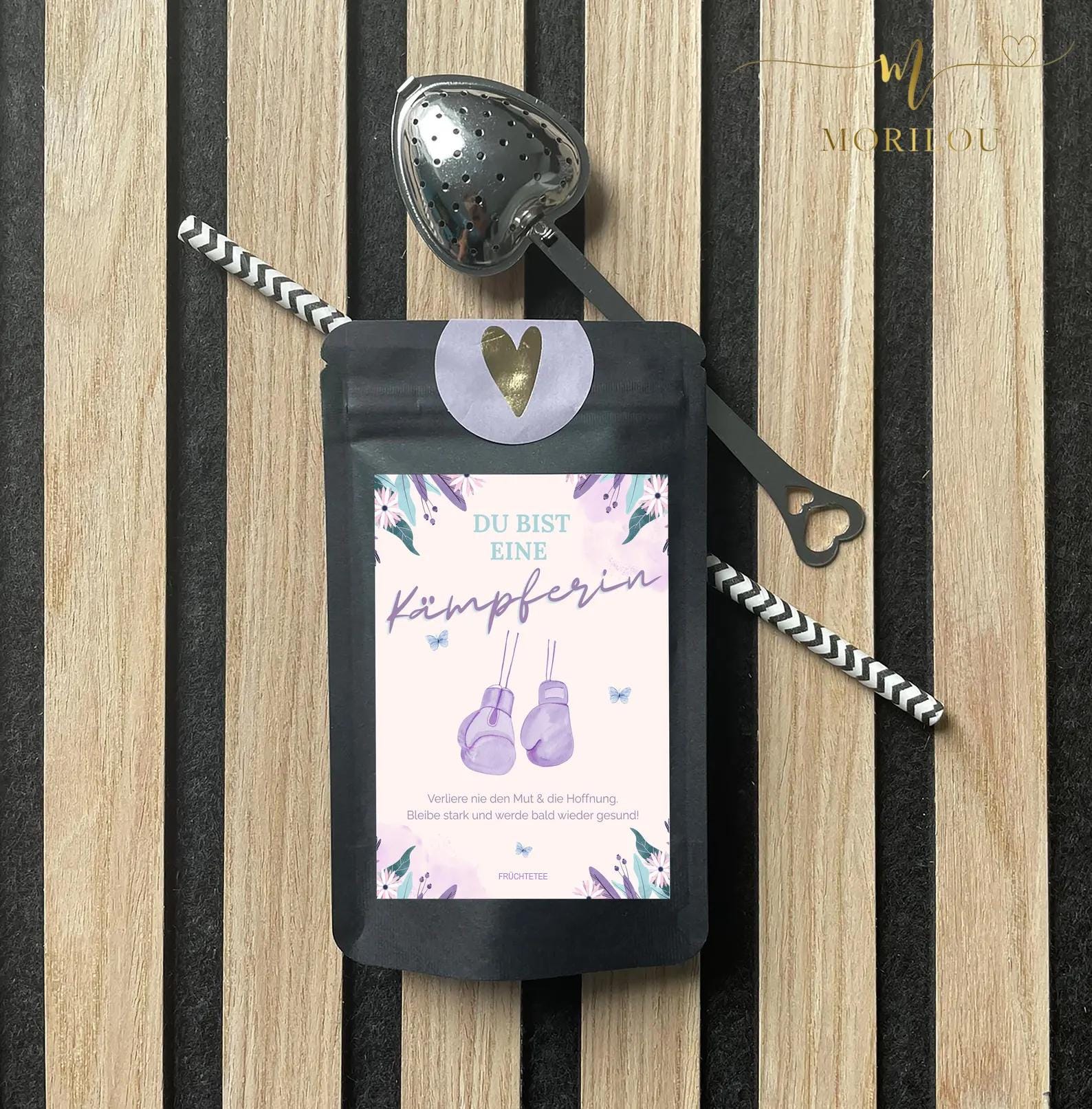 Du bist eine Kämpferin - Tee - kleines Mitgebsel, Geschenk, Krebs, Geschenk Krankenhaus, Geschenk für Patienten, Gute Besserung, Krankheit – Bild 2
