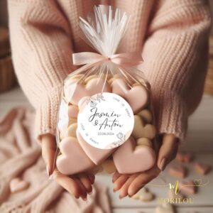 Hochzeit AUFKLEBER für Gastgeschenke "Love is sweet" personalisiert mit Wunschtext, Geschenk, Geschenkaufkleber, Hochzeitsaufkleber