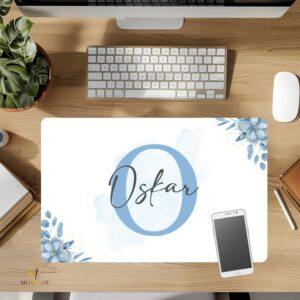 Schreibtischunterlage mit Buchstabe vom Name, personalisiert mit Name, personalisiertes Tischset, Geschenk Geburtstag, Weihnachtsgeschenk