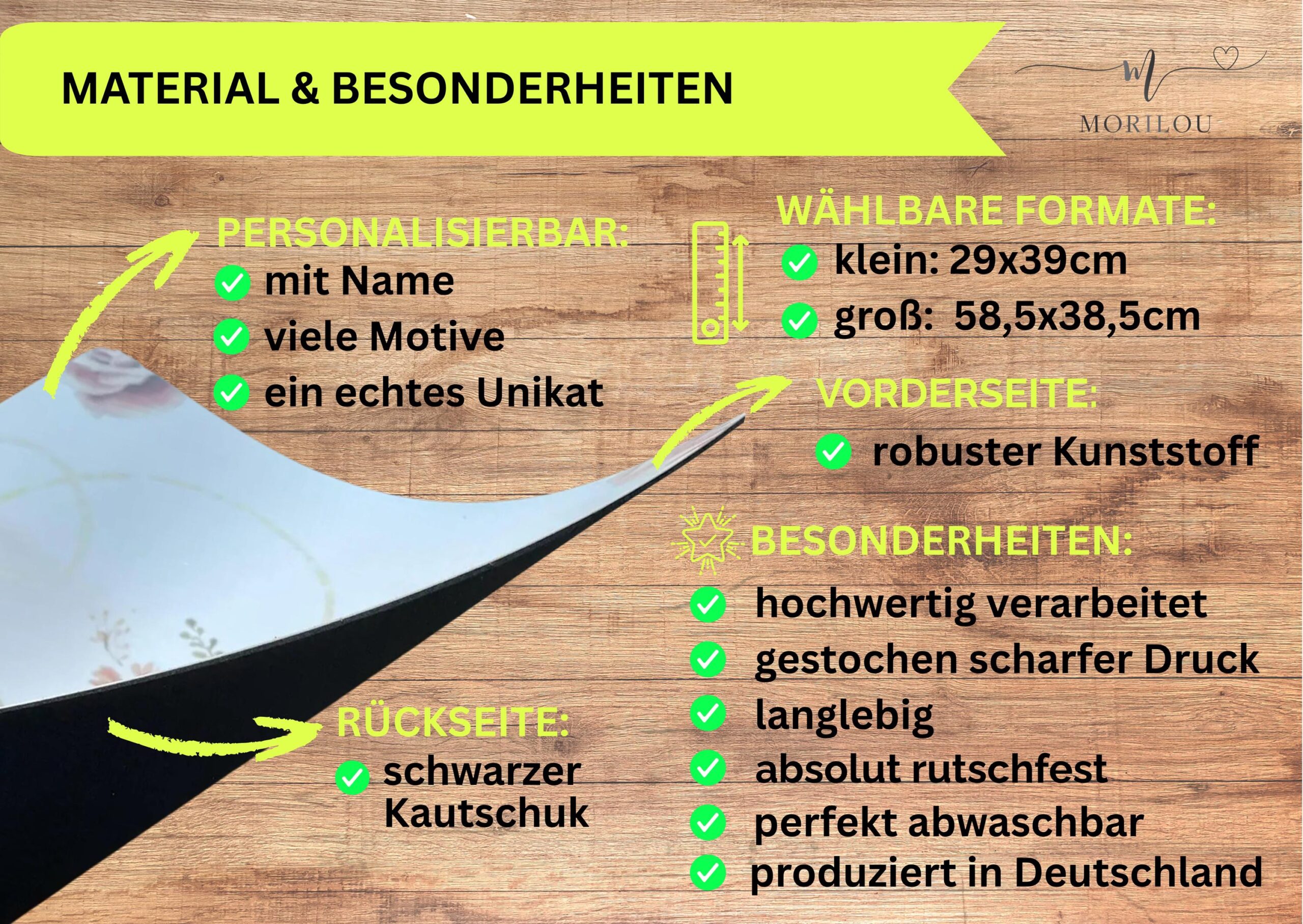 Schreibtischunterlage mit Meerjungfrau und Name, Unterwasserwelt, Tischset Meerjungfrau, Meerjungfrau mit Name, Tischset mit Name, Kinder – Bild 4