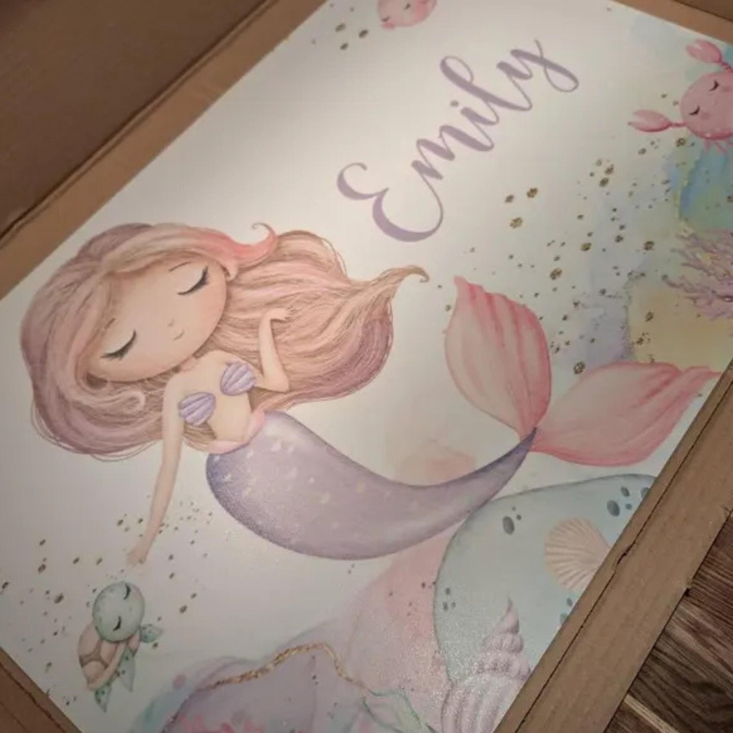 Schreibtischunterlage mit Meerjungfrau und Name, Unterwasserwelt, Tischset Meerjungfrau, Meerjungfrau mit Name, Tischset mit Name, Kinder – Bild 7