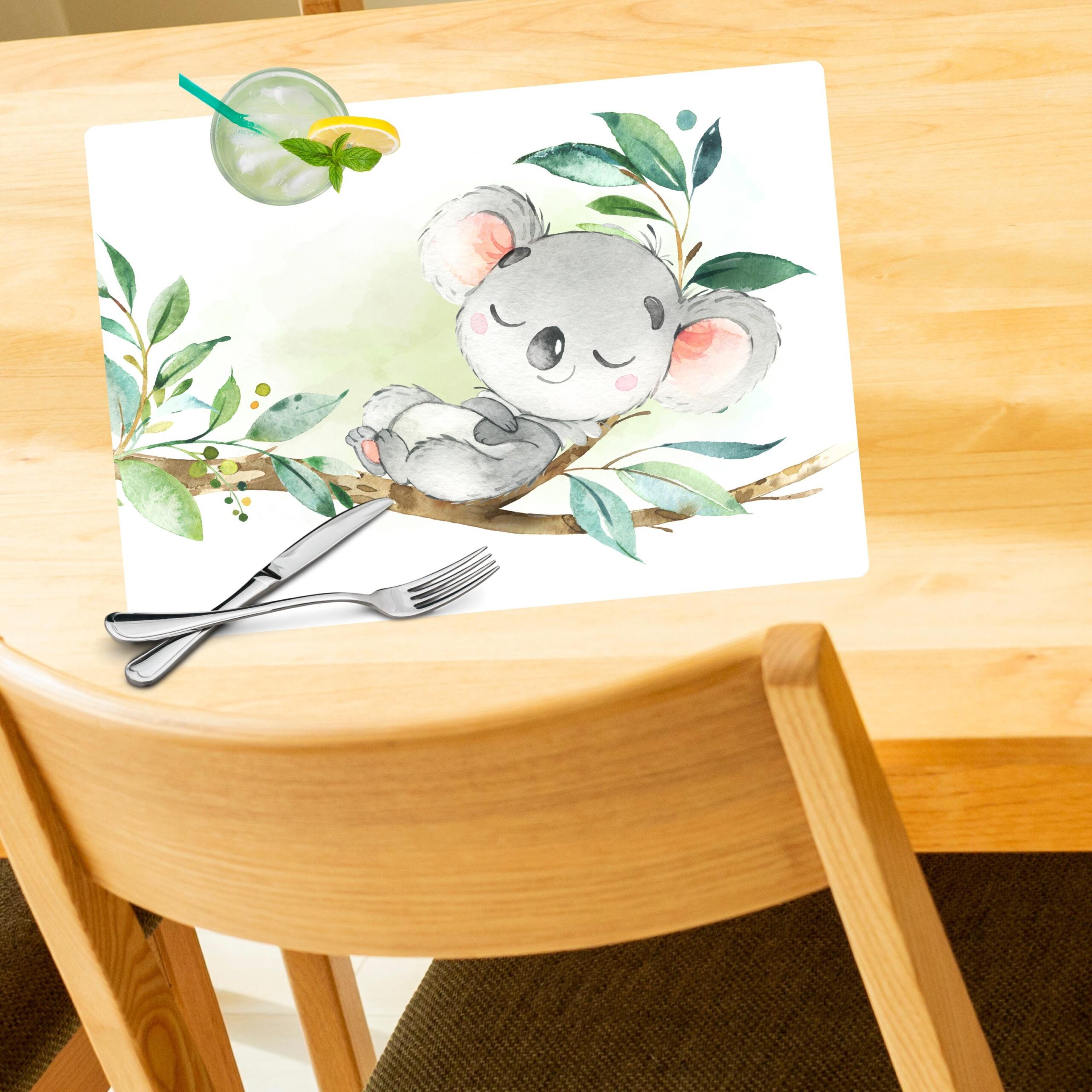 Tischset mit Koala und Name für Kinder, personalisiert, personalisiertes Tischset, Geschenk Weihnachten, Weihnachtsgeschenk, Platzset