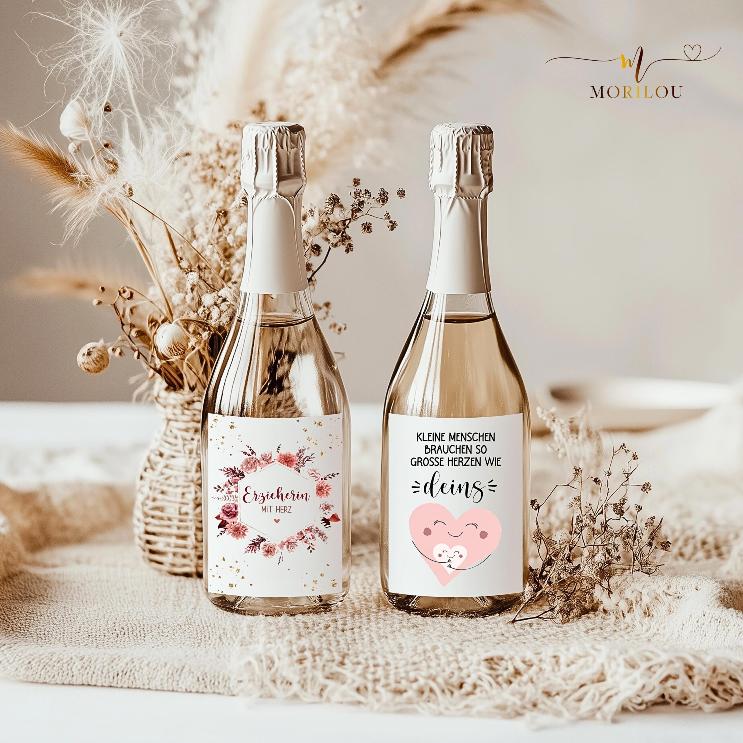 Flaschenetikett personalisiert, Weinetikett, Sektetikett, Weihnachtsgeschenk, Geschenk für Oma, Kollegin, Freundin, Erzieherin – Bild 2