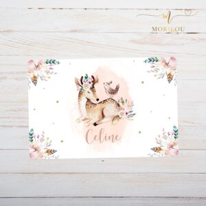 Schreibtischunterlage mit Regenbogen und Name für Kinder, personalisiert mit Name, personalisiertes Tischset, Geschenk Weihnachten