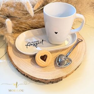 Geschenk Untersetzer Tablett mit Tasse "Kleine Auszeit", „Du bist wundebar“, „Schön, dass“ Geschenk, Kaffeegeschenk, Teegeschenk