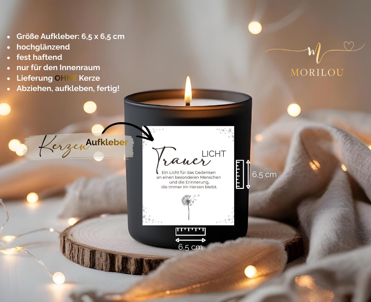 Trauerlicht, Aufkleber für Trauerkerze, DIY Geschenk, Aufkleber, Sticker, Etiketten für Kerzen, Labels mit Sprüchen, Trost, Licht – Bild 2