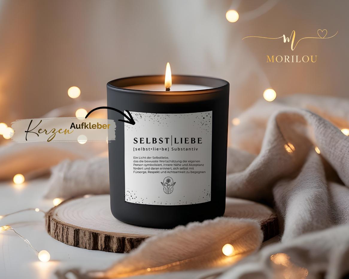 Selbstliebe, Aufkleber für Kerzen, DIY Geschenk, Aufkleber, Sticker, Etiketten für Kerzen, Labels mit Sprüchen, Geschenkaufkleber, DIY Kerze