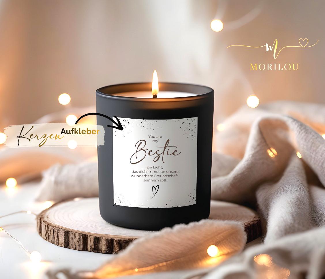 You are my bestie, Aufkleber für Kerzen, BFF, Geschenk für die beste Freundin, last minute Geschenk, Etiketten Kerzen, kleines Ostergeschenk – Bild 2
