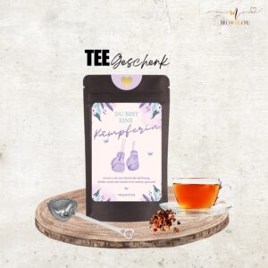Du bist eine Kämpferin - Tee - kleines Mitgebsel, Geschenk, Krebs, Geschenk Krankenhaus, Geschenk für Patienten, Gute Besserung, Krankheit