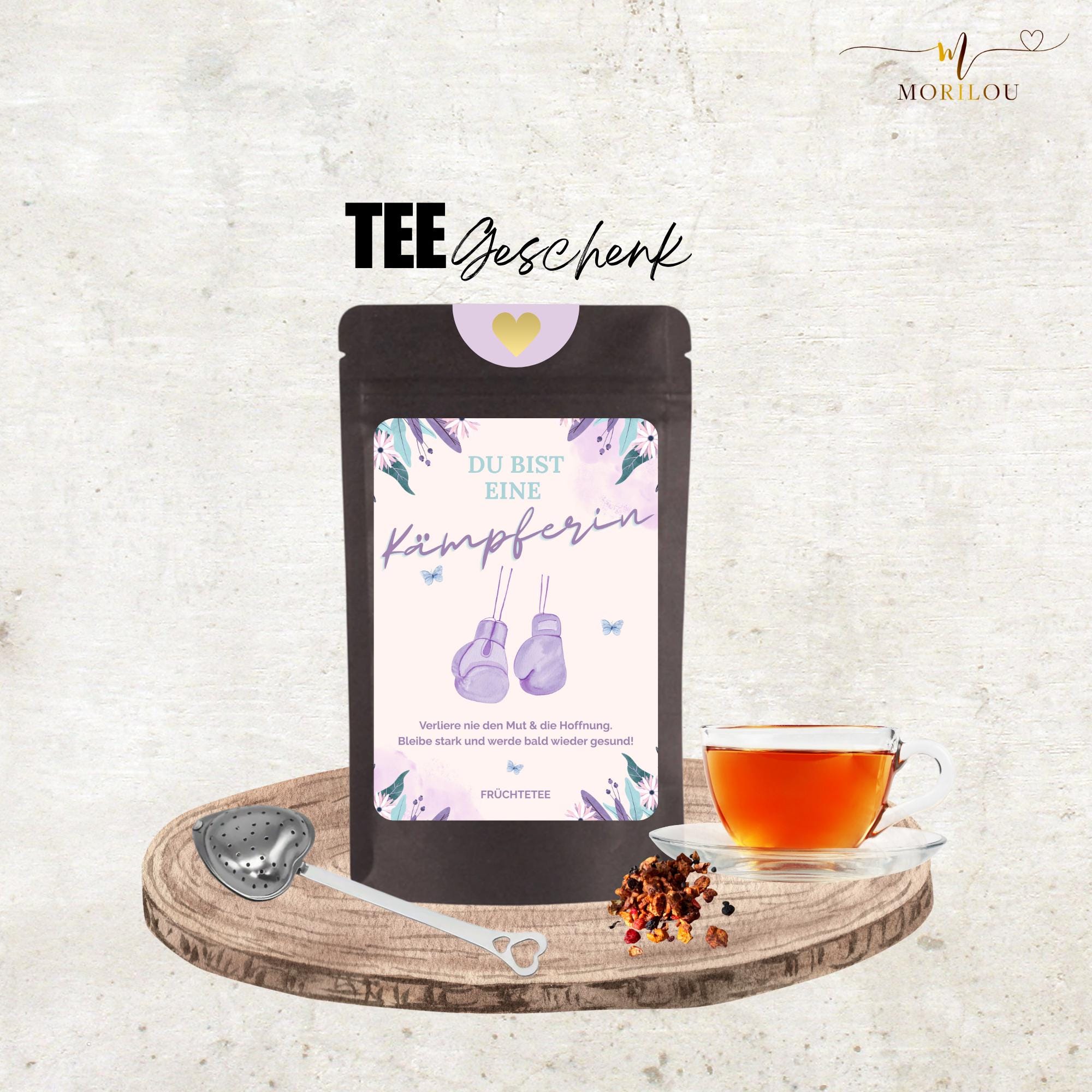 Du bist eine Kämpferin - Tee - kleines Mitgebsel, Geschenk, Krebs, Geschenk Krankenhaus, Geschenk für Patienten, Gute Besserung, Krankheit