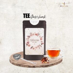 Lehrerin mit Herz Tee Geschenk, Abschiedsgeschenk zum Dank, Schulwechsel, Einschulung, Teegeschenk, Geschenk Lehrer, Lehrergeschenk, Klasse