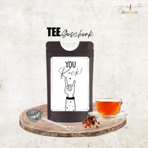 You Rock Teegeschenk, Kompliment, Aufmunterung, Tee Geschenk, Geschenk für die Freundin, Du bist super, du schaffst das, Gute Laune Tee