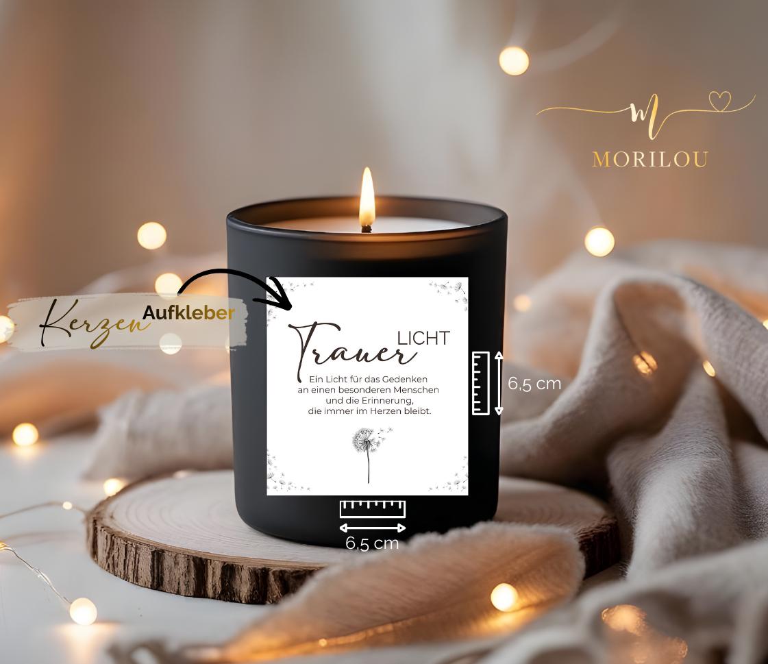 Trauerlicht, Aufkleber für Trauerkerze, DIY Geschenk, Aufkleber, Sticker, Etiketten für Kerzen, Labels mit Sprüchen, Trost, Licht – Bild 3