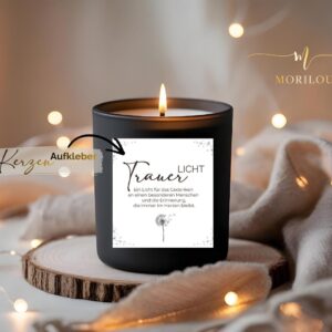Trauerlicht, Aufkleber für Trauerkerze, DIY Geschenk, Aufkleber, Sticker, Etiketten für Kerzen, Labels mit Sprüchen, Trost, Licht