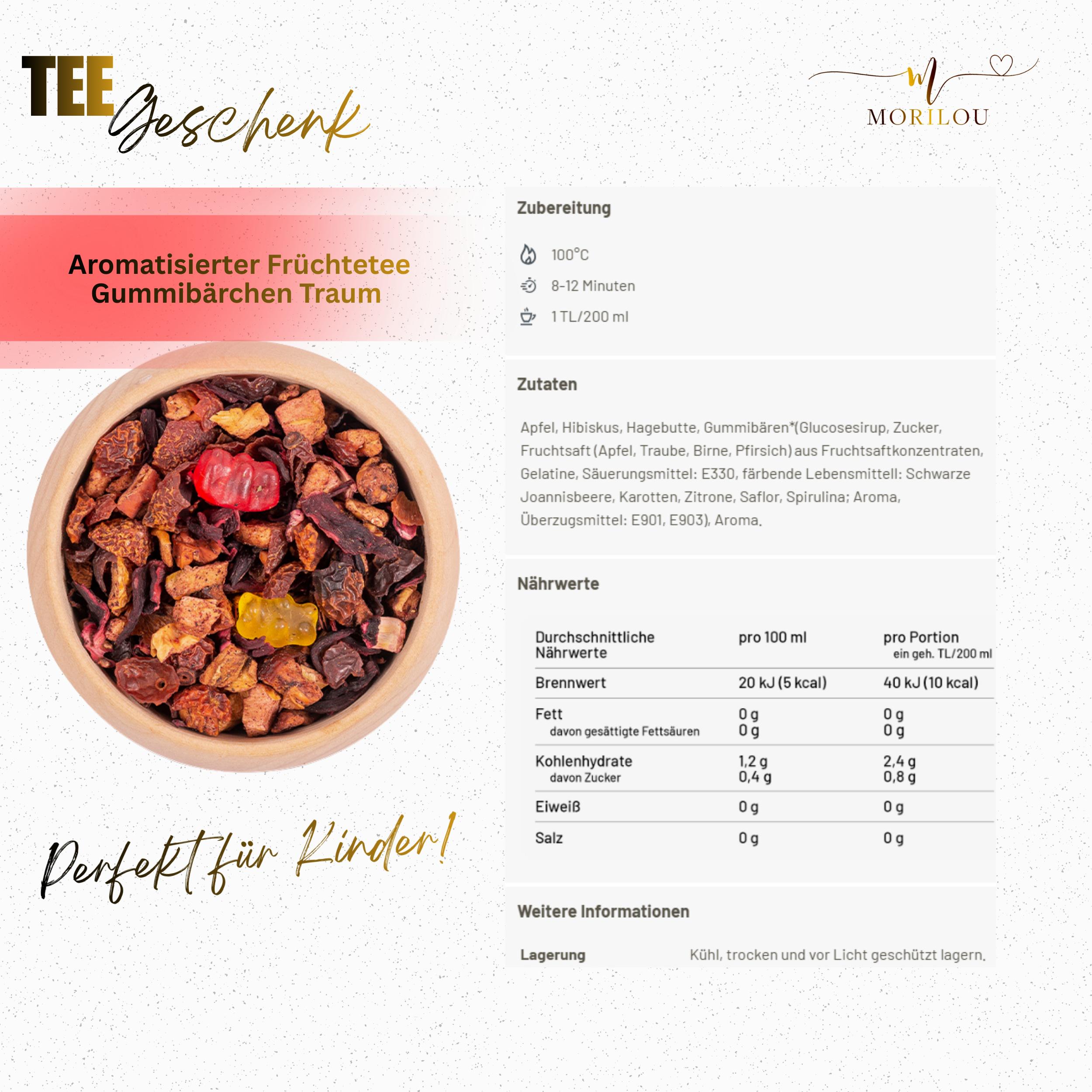 Mutmacher, Kindertee mit Gummibärchen, Dubist mutig und stark, Tee für Kinder, Aufmunterung, positive Affirmation, Einschulungsgeschenk – Bild 3