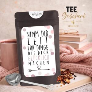 Tee Geschenk Päckchen Nimm dir Zeit für Dinge die dich glücklich machen